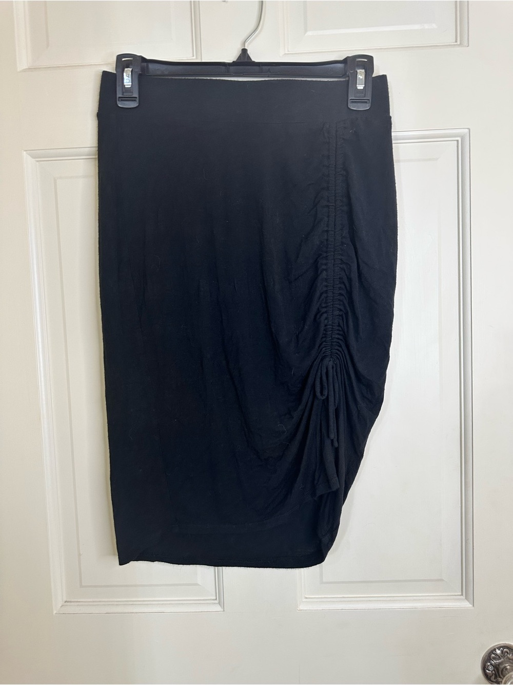 Maurices Black Ruched Midi Pencil cinched side skirt